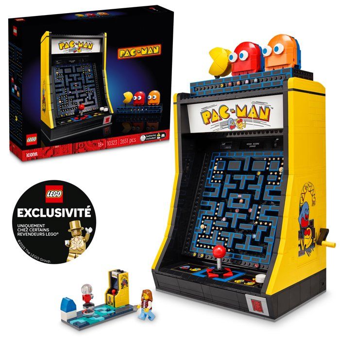 LEGO 10323 Icons PAC-MAN Arcade Game, Model Kit for Adults to Build, Game Machine with Characters