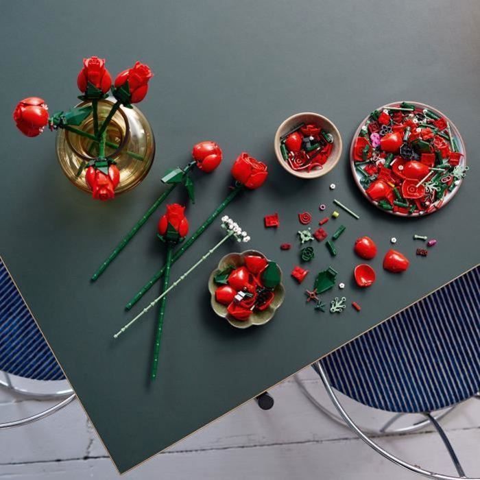 LEGO 10328 Icons The Bouquet of Roses, Artificial Flowers to Decorate, Valentine's Day Gift for Adults