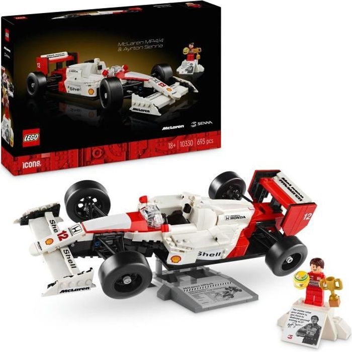 LEGO Icons 10330 McLaren MP4/4 and Ayrton Senna, Model Car Set for Adults