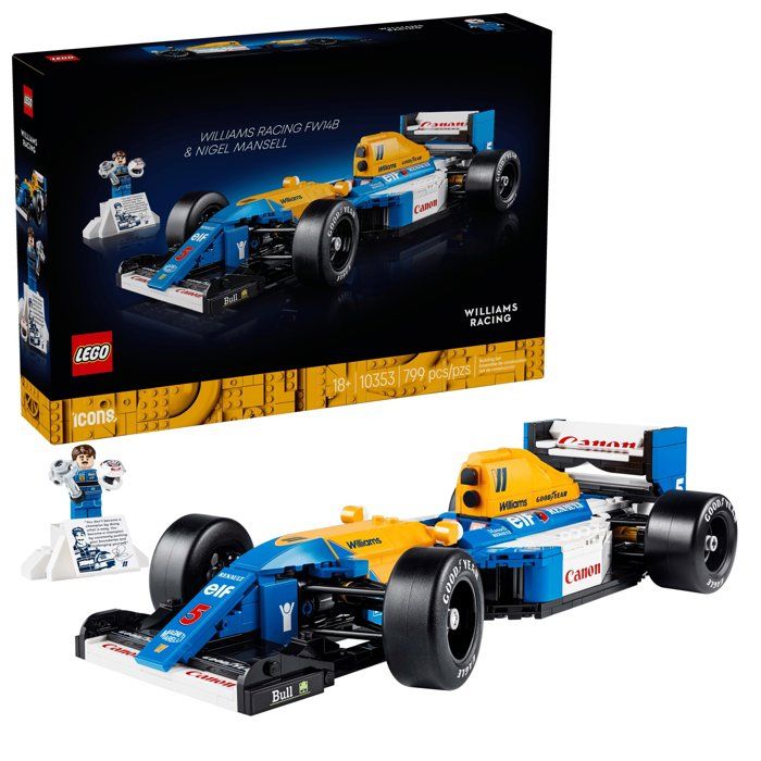 LEGO Icons 10353 Williams Racing FW14B and Nigel Mansell - F1 Racing Car for Adults