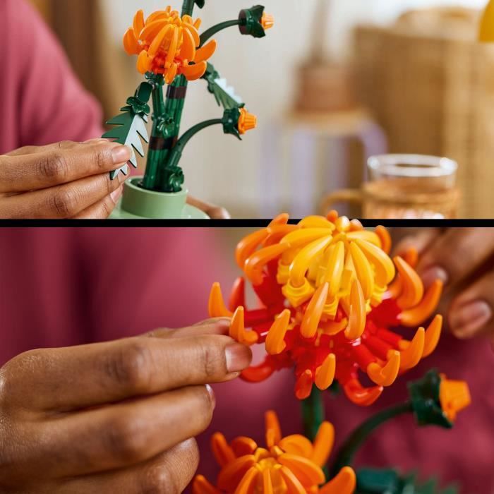 LEGO Icons 10368 Chrysanthemum Flower Arrangement - Buildable Flower Decorating Set for Adults
