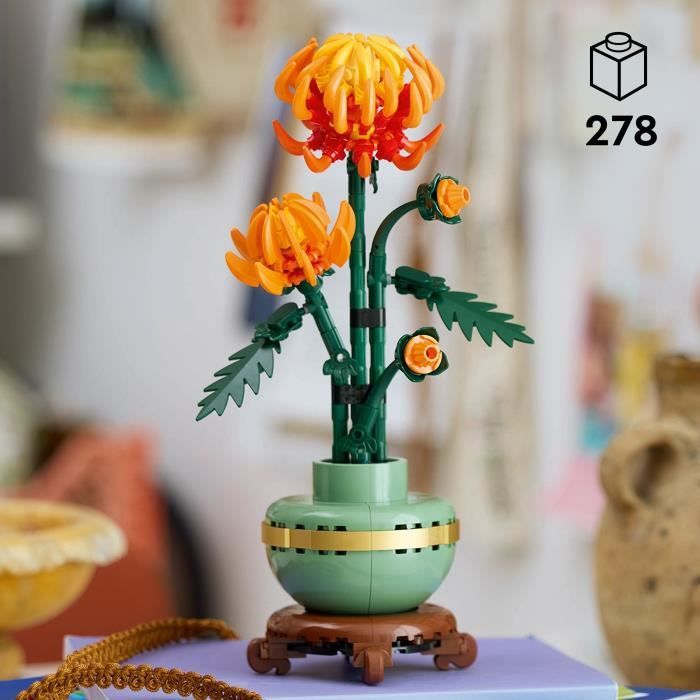 LEGO Icons 10368 Chrysanthemum Flower Arrangement - Buildable Flower Decorating Set for Adults