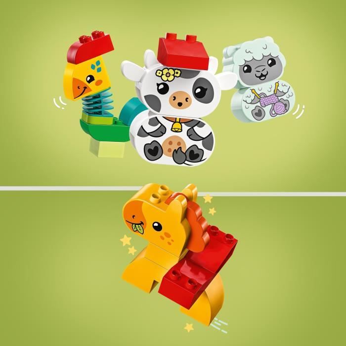 LEGO 10412 DUPLO My First Animal Train, Wheeled Toy for Children, Creative Animals to Build