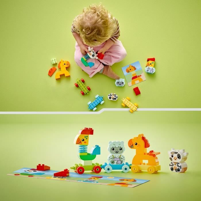 LEGO 10412 DUPLO My First Animal Train, Wheeled Toy for Children, Creative Animals to Build