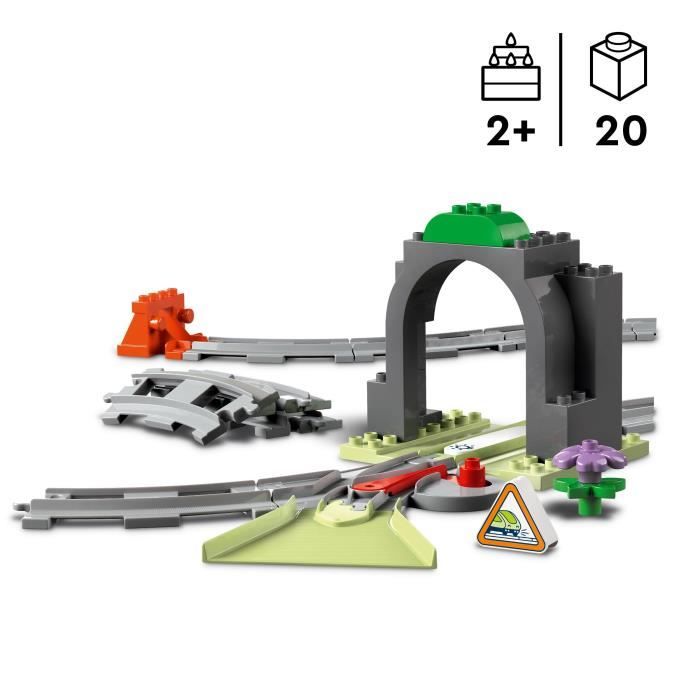 LEGO DUPLO My Town 10425 Expansion Set: Train Tracks and Tunnel - Kids Toy