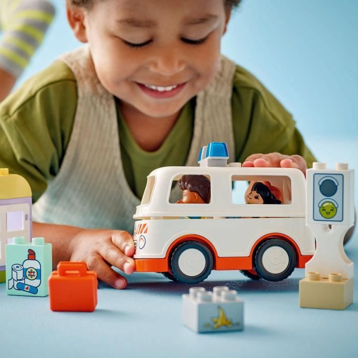 LEGO DUPLO 10447 Ambulance and Driver - Interactive Toy for Kids Aged 2 and Up