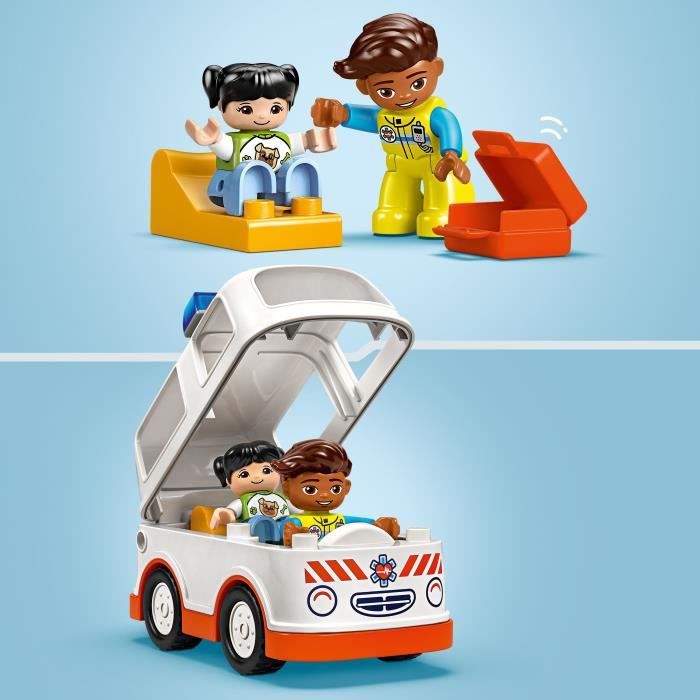 LEGO DUPLO 10447 Ambulance and Driver - Interactive Toy for Kids Aged 2 and Up