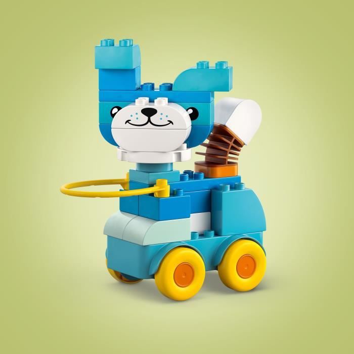 LEGO DUPLO My Town 10448 3-in-1 Animals on Wheels - Building Set for 2 Year Olds - Dog
