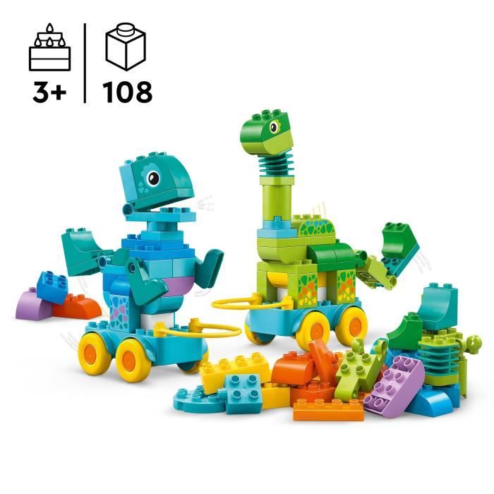 LEGO DUPLO My Town 10451 Dinosaurs on Wheels 3-in-1 - Early learning game for 3 year olds