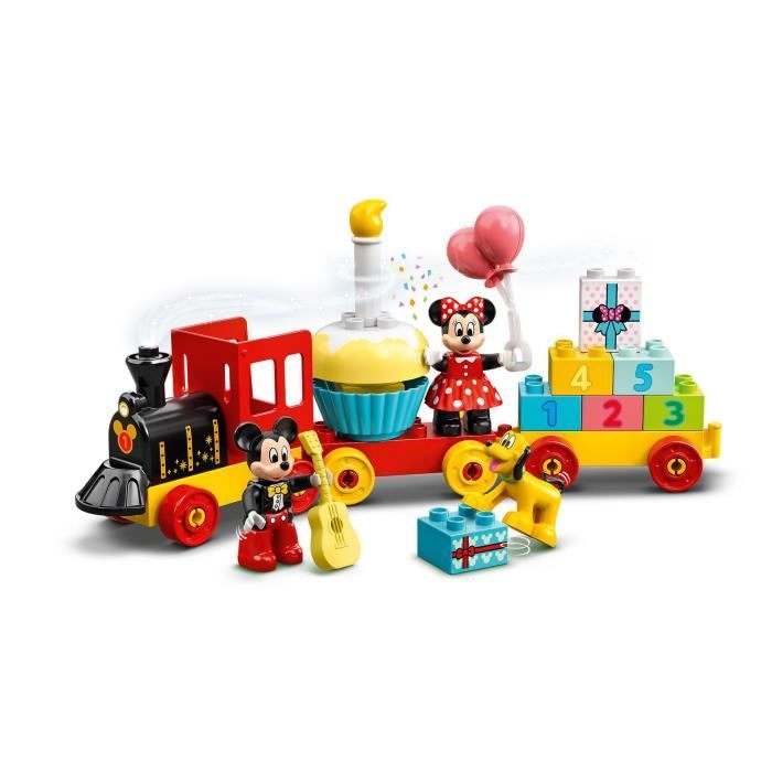 LEGO DUPLO 10941 Mickey and Minnie Birthday Train, Baby Train Toy with Cake and Balloons