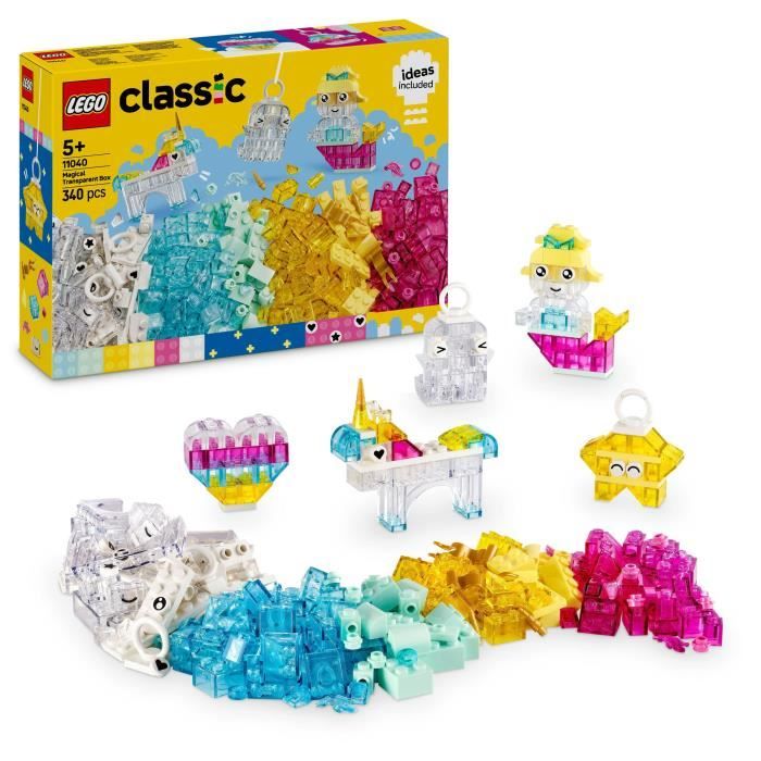 LEGO Classic 11040 Magical Transparent Brick Box - Building game for 5 years old