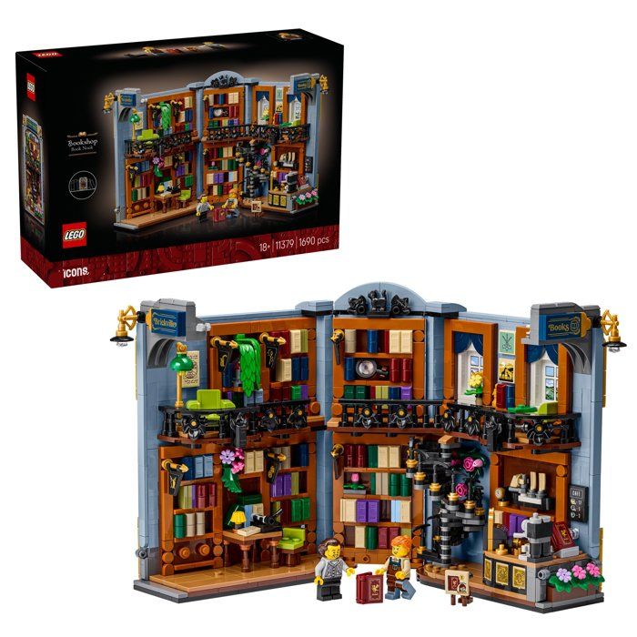 LEGO Icons 11379 - The Bookstore: Book Nook - Bookend Display, 1,690 Pieces - Adult Set - Ages 18 and up