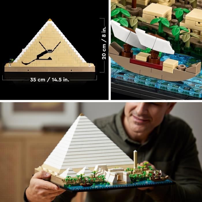 LEGO 21058 Architecture The Great Pyramid of Giza, Creative Hobby Model to Build, World Monument and Decoration