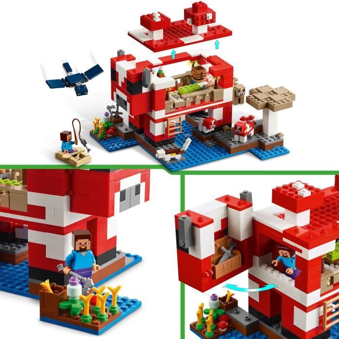 LEGO Minecraft 21270 The Mooshrooms House - Building game for girls aged 8 and up