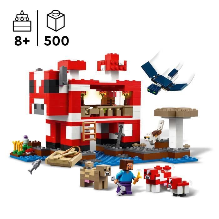 LEGO Minecraft 21270 The Mooshrooms House - Building game for girls aged 8 and up
