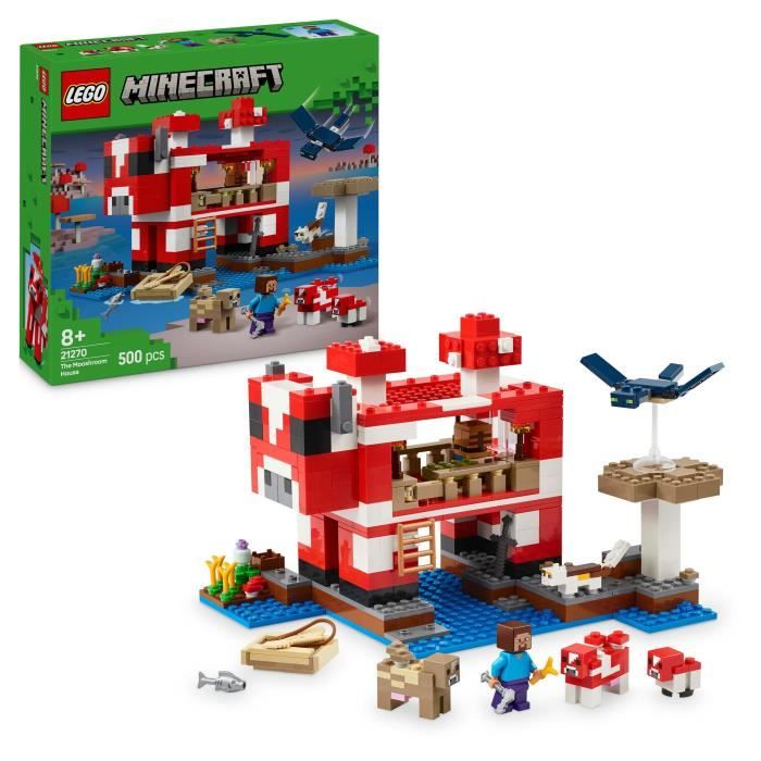LEGO Minecraft 21270 The Mooshrooms House - Building game for girls aged 8 and up