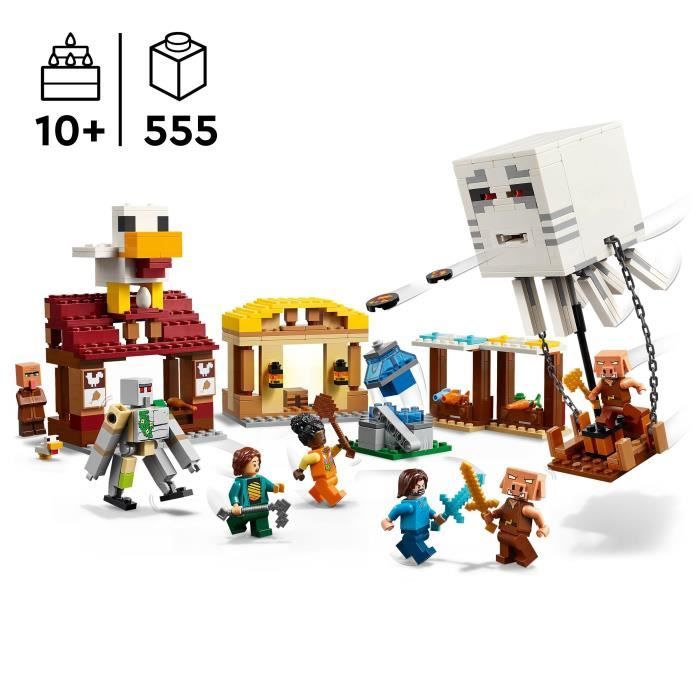 LEGO Minecraft 21273 Ghasts Attack the Village - Game for Boys Ages 10 and Up