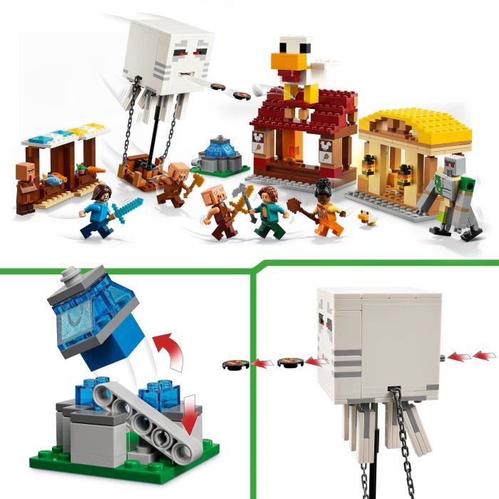 LEGO Minecraft 21273 Ghasts Attack the Village - Game for Boys Ages 10 and Up