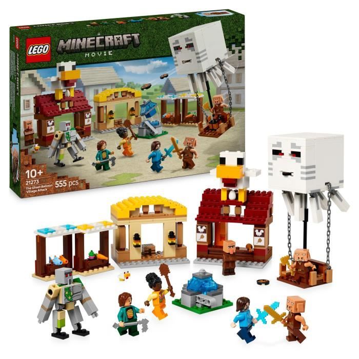 LEGO Minecraft 21273 Ghasts Attack the Village - Game for Boys Ages 10 and Up