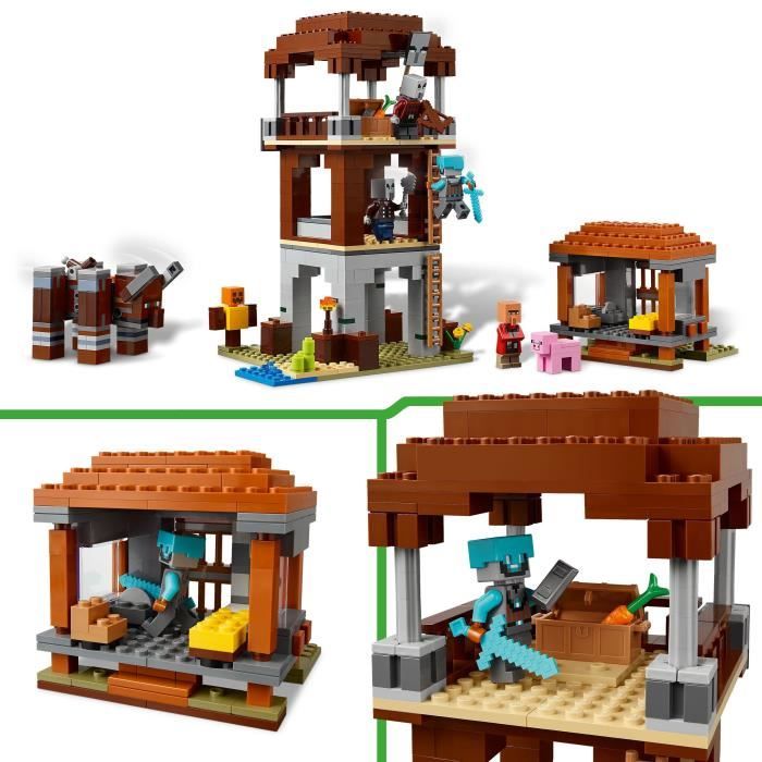 LEGO Minecraft 21278 Pillager Outpost and the Ravager - Game for Boys Ages 9 and Up