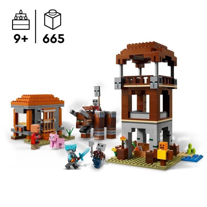 LEGO Minecraft 21278 Pillager Outpost and the Ravager - Game for Boys Ages 9 and Up