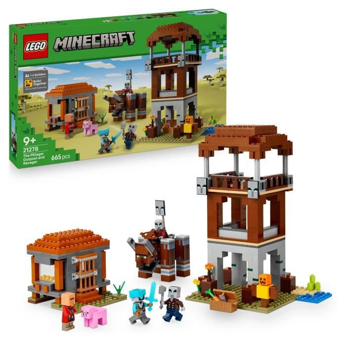LEGO Minecraft 21278 Pillager Outpost and the Ravager - Game for Boys Ages 9 and Up