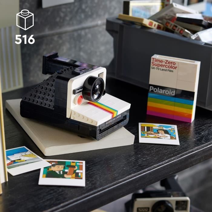 LEGO 21345 Ideas Polaroid OneStep SX-70 Camera, Building Model for Adults with Stickers