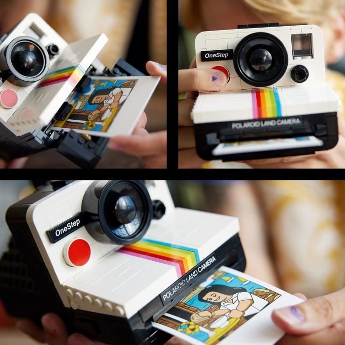 LEGO 21345 Ideas Polaroid OneStep SX-70 Camera, Building Model for Adults with Stickers