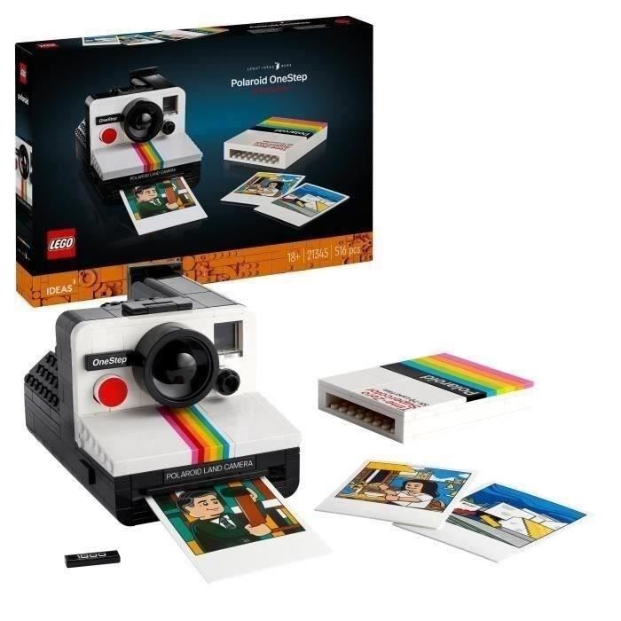 LEGO 21345 Ideas Polaroid OneStep SX-70 Camera, Building Model for Adults with Stickers