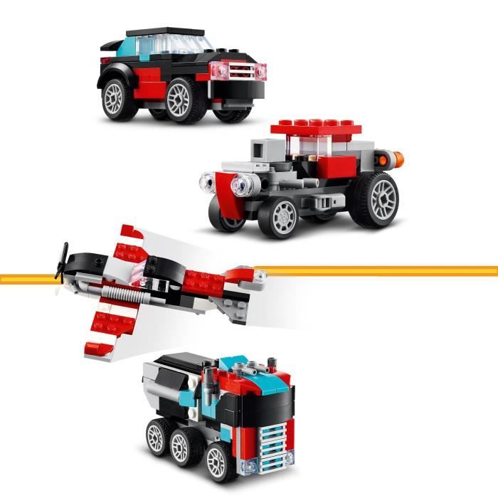 LEGO 31146 Creator 3in1 Trailer Truck with Helicopter, Helicopter Toy and Truck, Plane and Tanker