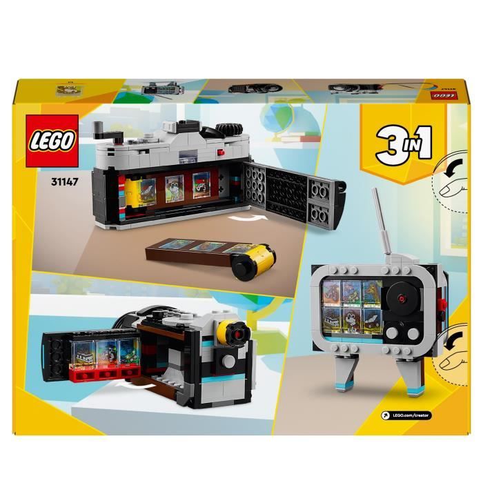 LEGO 31147 Creator 3in1 Retro Camera, Transformable Toy with 3 Models, Office and Bedroom Decor