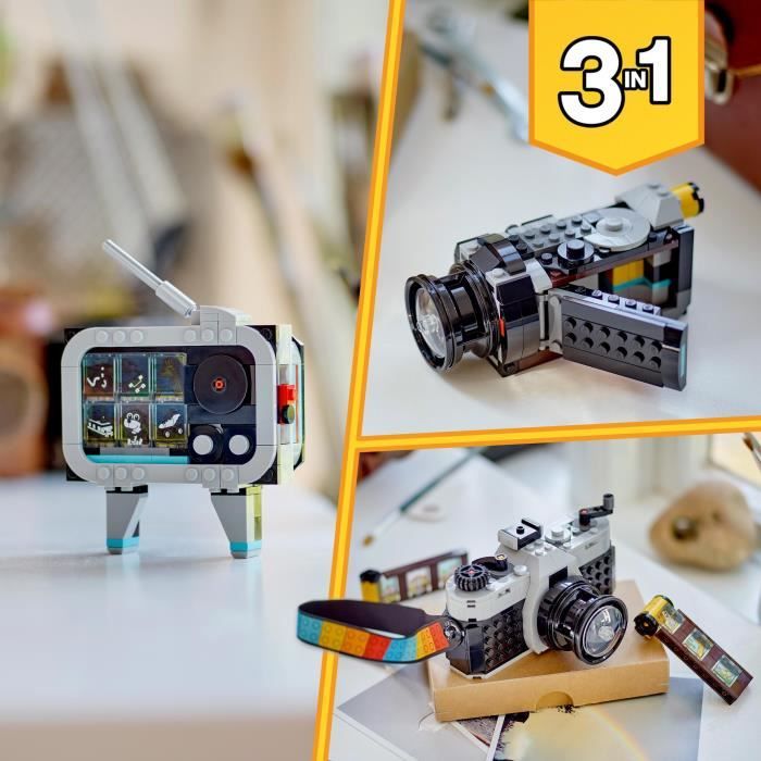 LEGO 31147 Creator 3in1 Retro Camera, Transformable Toy with 3 Models, Office and Bedroom Decor