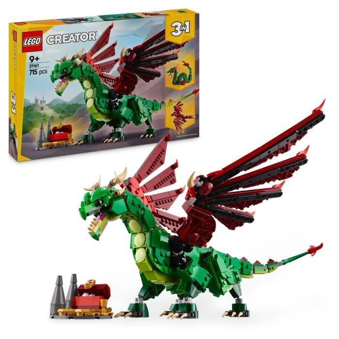 LEGO Creator 31161 3-in-1 Medieval Dragon - Building Toy for Boys Ages 9 and Up