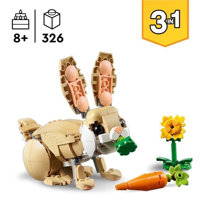 LEGO Creator 31162 3-in-1 Adorable Bunny - Building Toy for Girls Aged 8
