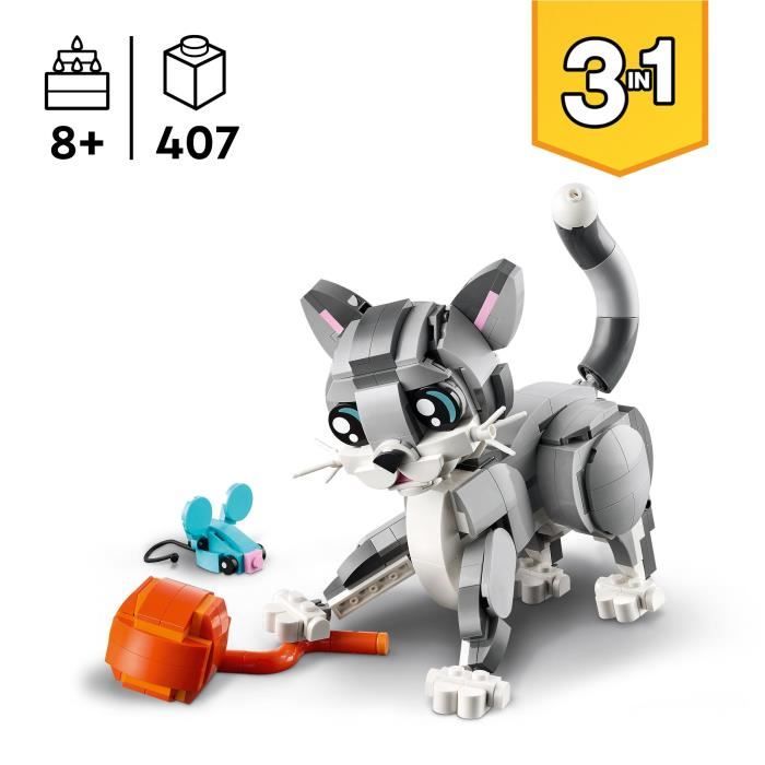 LEGO Creator 31163 3-in-1 Playful Cat - Building Toy for Girls Aged 8