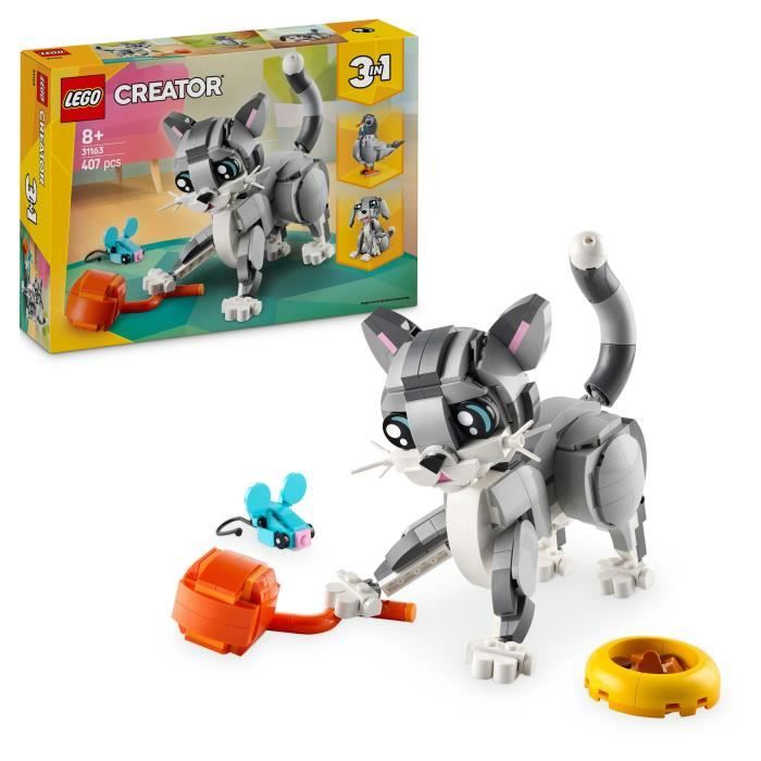 LEGO Creator 31163 3-in-1 Playful Cat - Building Toy for Girls Aged 8