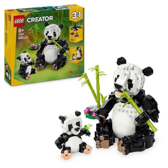 LEGO Creator 31165 3-in-1 Wild Animals: Panda Family Game for Girls Ages 8 and Up