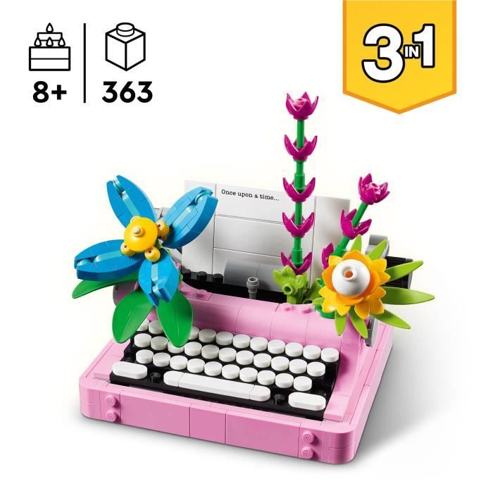 LEGO Creator 31169 3-in-1 Flower Typewriter - Game for Girls Ages 8 and Up