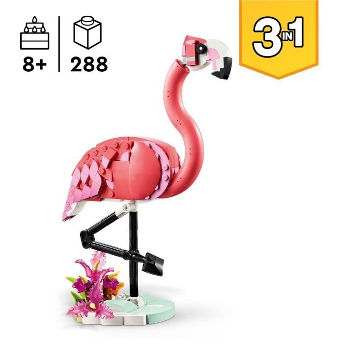 LEGO Creator 31170 3-in-1 Wild Animals: Flamingo - Toy for Girls Ages 8 and Up