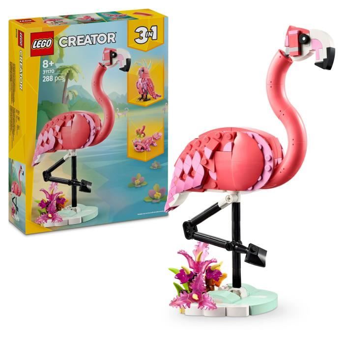 LEGO Creator 31170 3-in-1 Wild Animals: Flamingo - Toy for Girls Ages 8 and Up