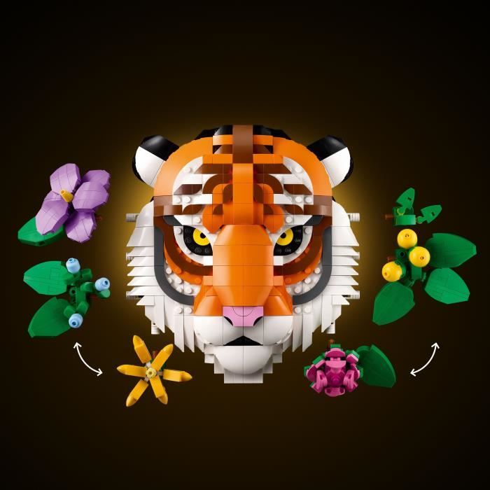 LEGO Art 31217 Wildlife Collection  Tiger  Adult Set  Wall Decoration with Flowers