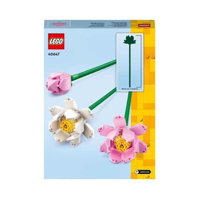 LEGO 40647 Creator Lotus Flowers, Building Kit for Girls and Boys Ages 8, with 3 Artificial Flowers