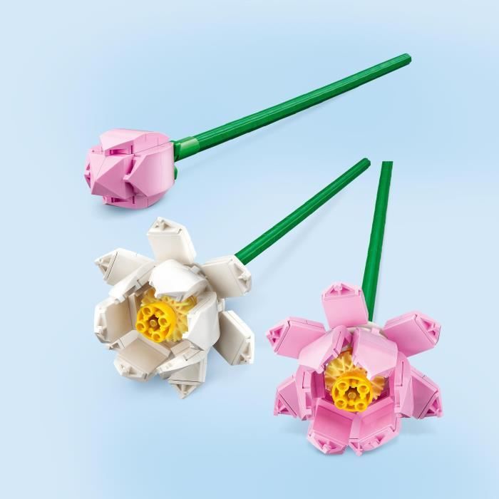 LEGO 40647 Creator Lotus Flowers, Building Kit for Girls and Boys Ages 8, with 3 Artificial Flowers