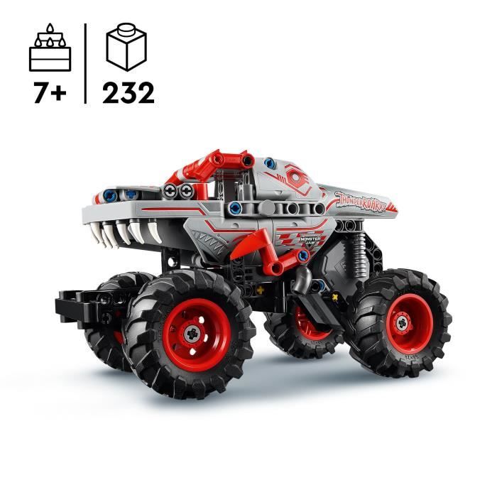 LEGO Technic 42200 Monster Jam ThunderROARus Pull Back Dinosaur Truck for 7 Year Olds