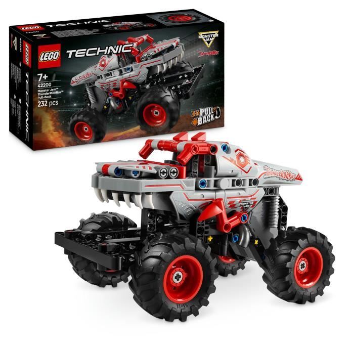 LEGO Technic 42200 Monster Jam ThunderROARus Pull Back Dinosaur Truck for 7 Year Olds