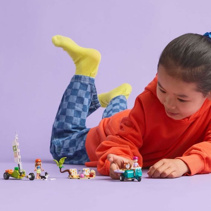 LEGO Friends 42641 Surfing Dogs and Scooter Adventures - Interactive Toy with Corgis