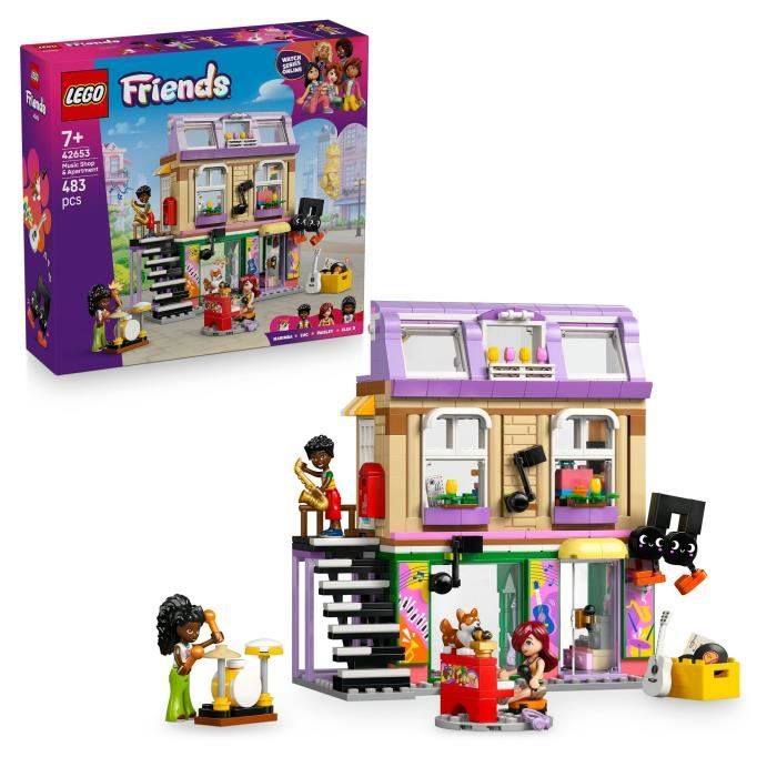 LEGO Friends 42653 Music Store and Apartment - Playset for Girls Ages 7 and Up