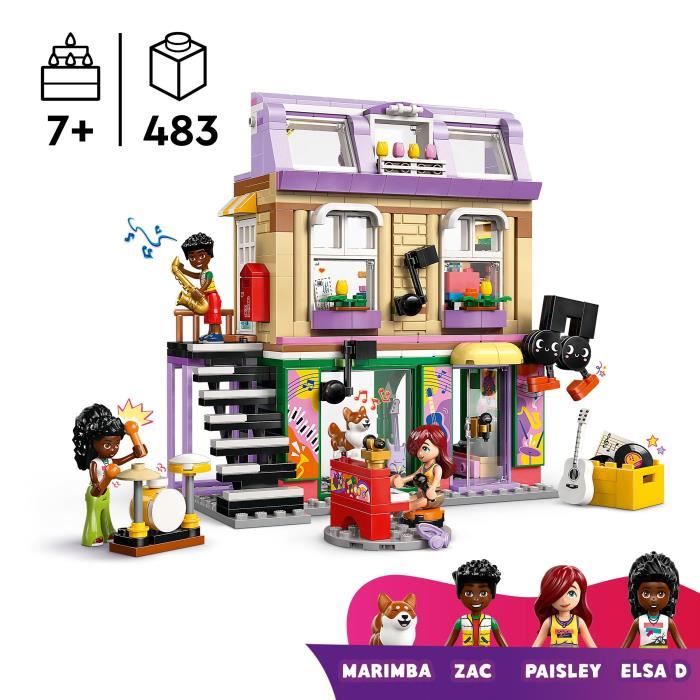 LEGO Friends 42653 Music Store and Apartment - Playset for Girls Ages 7 and Up
