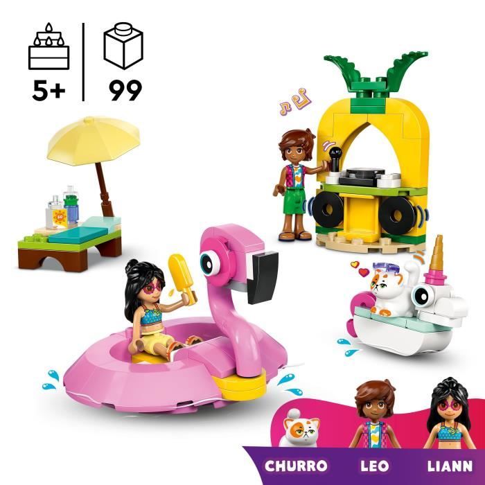 LEGO Friends 42658 Pool Party with Unicorn and Flamingo Floats, Ages 5