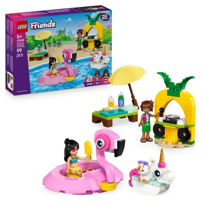 LEGO Friends 42658 Pool Party with Unicorn and Flamingo Floats, Ages 5